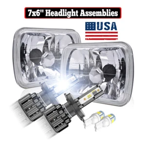 Par de faros LED 5x7" 7x6" 90W haz alto/bajo para Dodge D150 D250 D350 Ram 50 H4 - Imagen 1 de 24