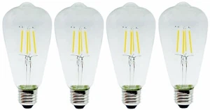 4-Pack Dimmable Vintage LED Light Bulbs 60 Watt Equivalent, ST64 Antique Edison - Picture 1 of 6