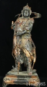 Tibet bronze Gilt Wei Tuo Warrior Skanda Veda Buddhistm enforcement God statue - Picture 1 of 10