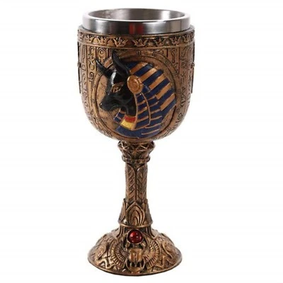 Ancient Egyptian God of the Afterlife Anubis Wine Goblet Chalice Egypt Cup New - Image 1 of 2