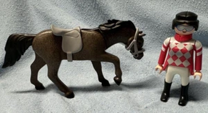 4 pc PLAYMOBIL 5112 Female Jockey Arabian Horse Saddle Halter Equestrian Rider - Picture 1 of 4