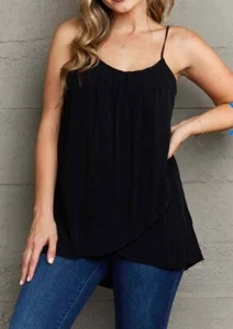NWT Ninexis Women's Spaghetti Strap Sleeveless Black Top Plus Size 3X NW - Picture 1 of 9