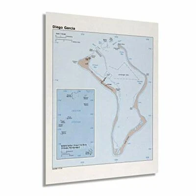 HISTORIX 1980 Diego Garcia Map - History Map of Diego Garcia Wall Art Poster