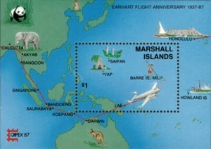 Marshall Islands 1987 - CAPEX '87, Amelia Earhart Flight - S/S - Scott 142 - MNH - Picture 1 of 1