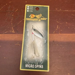 Bass Pro Shop Tournament Series Micro Spin esca bianca rossa 1/4 oz spinner NOS - Foto 1 di 13