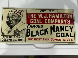 W.J. Insegna Latta Pubblicitaria Hamilton Coal Co. Nancy Coal Store GAS OIL - Foto 1 di 13