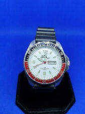 mens shark 200m divers watch with a red & black rotating bezel,day & date.#bm