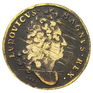 France jeton Louis XIV Bâtiments du roi Pallas Feu.3063 laiton - Imagen 1 de 2