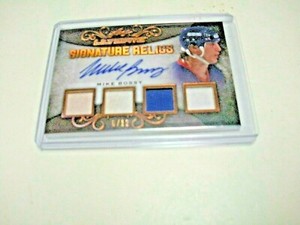 MIKE BOSSY 2018 LEAF ULTIMATE GAME USED QUAD JERSEY AUTO 05/12 SIGNED CARD