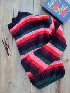 FULL TILT Stripe Women's Boyfriend Rainbow Sweater, Juniors Size XS, Relaxed Fit - Picture 1 of 9