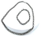 Unisex Collar de Acero Inoxidable 48cm Con Pulsera 18,5cm Cadena de Ancla