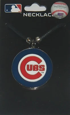 Chicago Cubs Cord Necklace with Logo Charm MLB Licensed Baseball Jewelry - Image 1 of 3