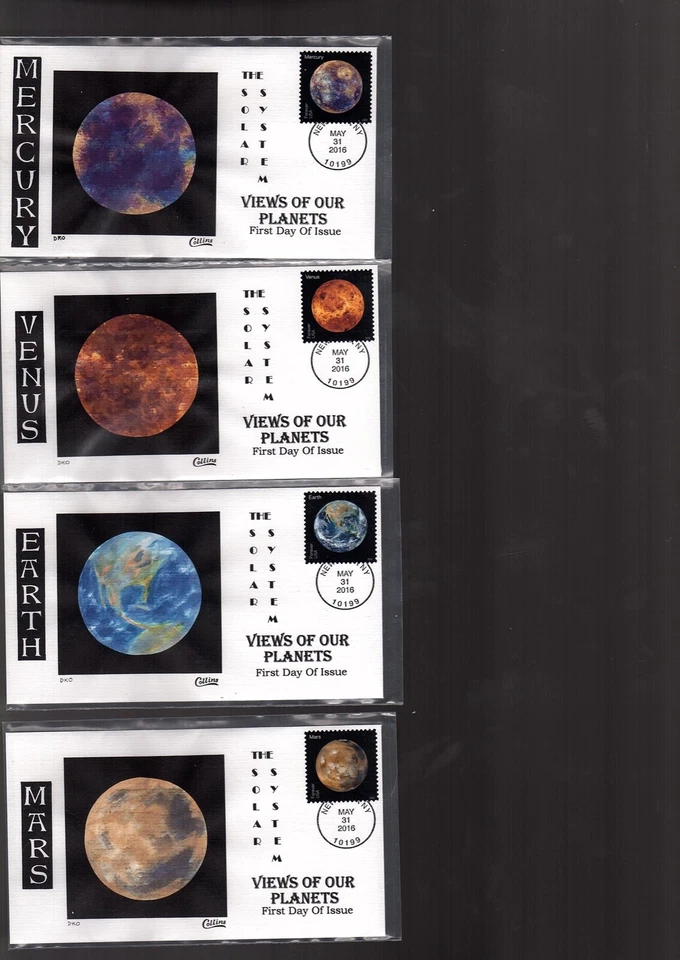 US FDC Collins Hand-Painted #5069-76 partial set Views of Our Planets 2016 (aa10 - Image 1 of 3