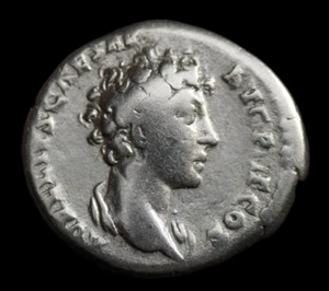 MARCUS AURELIUS CAESAR ANTIKE RÖMISCHE MÜNZEN AD 161-180 AR Denar #1183 - Bild 1 von 3