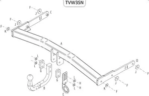 Towtrust Swan Neck Automotive Towbar For Volkswagen Tiguan SUV 2008 To 2016 - Picture 1 of 8