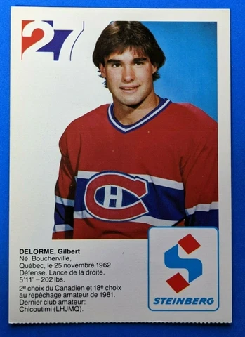 NHL MONTREAL CANADIENS 1982 STEINBERG POSTCARD GILBERT DELORME Cover