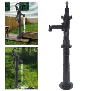 Cast Iron Water Well Hand Pump 26 feet Black Rustic Garden Farmhouse Antique  - Picture 1 of 6