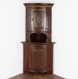 Original Painted Corner Cabinet Cupboard, Sweden dated 1824 - Picture 1 of 11
