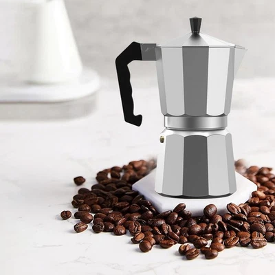 Moka Pot 12 tazas plata estufa cafetera espresso percoladora de café italiana Foto 1 de 4