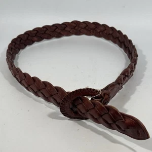 Cintura vintage Polo Ralph Lauren taglia grande marrone intrecciata pelle nuova con etichetta - Foto 1 di 6