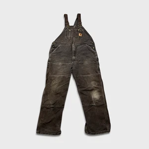 Mono Carhartt De Colección Para Hombres 40x30 Marrón Pato Babero Doble Rodilla Carpintero Trabajo - Imagen 1 de 12