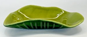 Vtg Royal Haeger Green Fern Or Banana Leaf Bowl, Dish Coin, Keys Change Holder - Picture 1 of 17