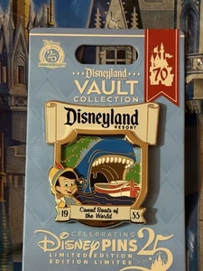 Prendedor Disneyland 70ª Bóveda Disney 1955 Día Inaugural Canal Barcos del Mundo LE - Imagen 1 de 3