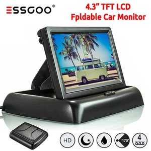 Front Backup Camera 4.3" Foldable TFT LCD Reverse Rear View Car Monitor Wired UK - Picture 1 of 12