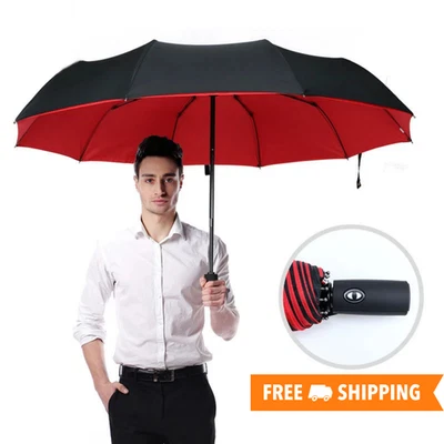 Paraguas a prueba de viento doble capa totalmente automático fuerte resistente a tormentas regalo Foto 1 de 4