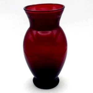 Vintage Anchor Hocking Royal Ruby Red Glass Vase 6.5" Flared Top MCM - Picture 1 of 6