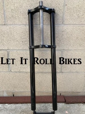 30" LONG FAT Bicycle Triple Fork 1" THREADEDFor 26" x 3.0-4.0 Wheel BLACK CHROME - Image 1 of 2