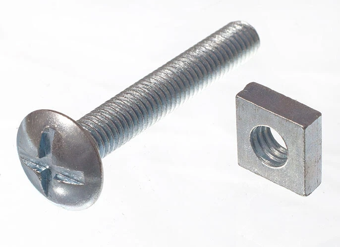 400 X Bulloni Da Tetto E Dadi Quadrati ZP Zincati M6 X 40 | Onestopdiy Nuovo - Immagine 1 di 1