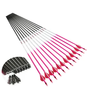 Linkboy Archery Carbon Arrow Shaft Pink Fluo Spine300-800 Id6.2 6X - Imagen 1 de 6
