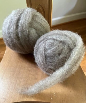 Shetland wool roving, natural fawn, 4oz. - Image 1 of 3