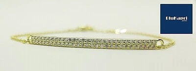 Bracciale  tennis in argento DORATO 925/1000  CENTRALE ZIRCONI BIANCHI - Immagine 1 di 4