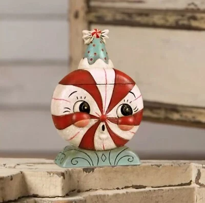 Bethany Lowe Johanna Parker Singing Merrymint Candy Box Jar Christmas Peppermint
