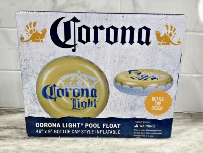 CORONA LIGHT Inflable Cerveza GORRA FLOTADOR Playa Piscina Balsa Redonda 46" x 9" Foto 1 de 4