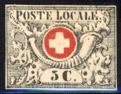 Suiza 1850 Edición Ginebra Scott# 2L6 Como Nuevo XF Cuatro Márgenes Original Bisagras Gema Rara Foto 1 de 2