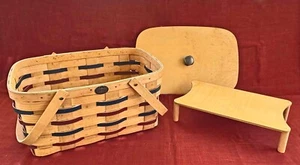 Cesta de pastel de picnic vintage Peterboro Americana con tapa y bandeja de madera - Imagen 1 de 7