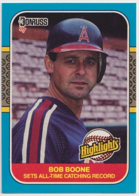 1987 Donruss Highlights #41 Bob Boone California Angels - Image 1 of 2