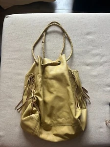 Anthropologie Drawstring Fringe Bag - Picture 1 of 3