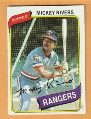 Mickey Rivers Texas Rangers 1980 Topps #485 Miami Florida 12M - Image 1 of 2