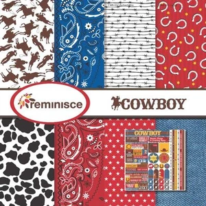 REMINISCE "COWBOY" 12X12 PAPER WESTERN (9PCS) COWBOYS RODEO SCRAPJACK'S PLACE - Picture 1 of 1