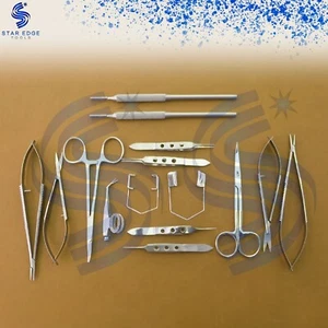 15 Basic Eye Micro Surgery Ophthalmic Scissors Surgical Instruments Set - Picture 1 of 3