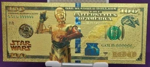 Star Wars C-3PO Gold Foil Dollar Note - Bild 1 von 2