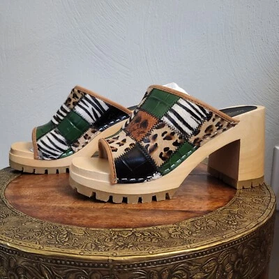 NIB $350 Jungle Patchwork Slide Sandal High Size 36 / 6 - Image 1 of 4