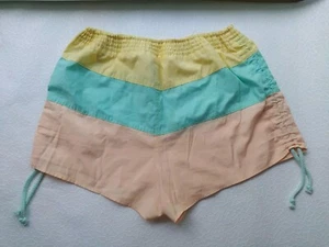 VTG Tevo Sweden Peach Mint Yellow Shorts Surf Beach trunks 90's Size 5 - Picture 1 of 11