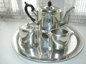 Vintage Steiff Pewter ATA Presentation Coffee -Tea Set (2) - Picture 1 of 10