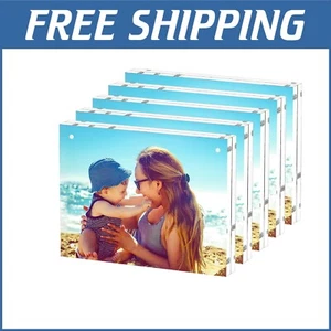 Stylish Tabletop Acrylic Frames 5-Pack - Durable 8.5x11 Magnetic Holders - Picture 1 of 9