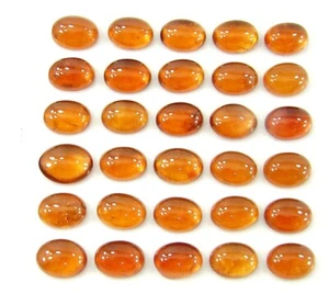 45.95 Ct Natural Hessonite Garnet Loose 6x8 mm Gemstone Cabochon 30 Pcs Lot-1965 - Picture 1 of 2